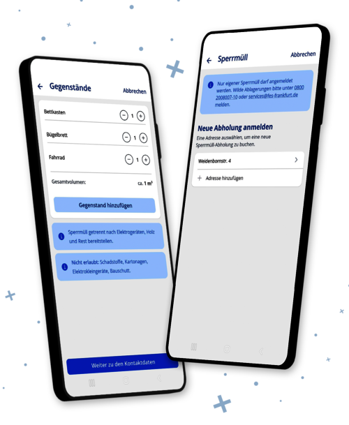 Sperrmüll-Anmeldung in der FrankfurtPlus-App
